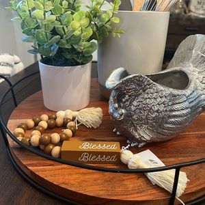 Wooden bead garland blessed